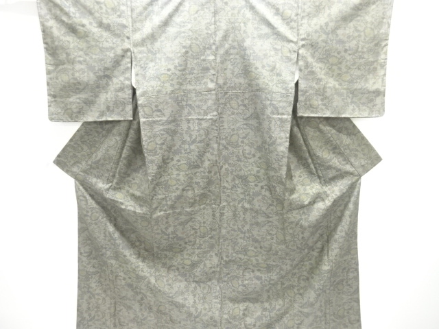 JAPANESE KIMONO / OSHIMA TSUMUGI / WOVEN FLORAL SARASA / 5MARUKI